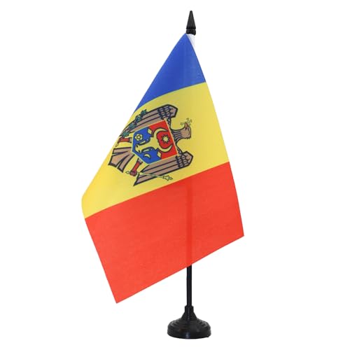 AZ FLAG - Tischflagge Moldawien - 21x14 cm - Moldauische Tischfahne 14 x 21 cm - Flaggen